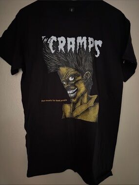 Black Graphic Band T-Shirt - Vintage inspired Bad Music for Bad People